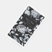 シルバーヴィンテージフローラ結婚つる植物ズブラック&ホワイト (コーナー)