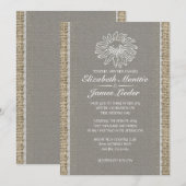 シルバーヴィンテージレース結婚式招待状 招待状 (正面/裏面)