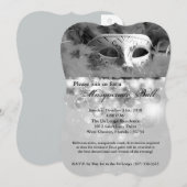 シルバー仮装ボールマスクの仮装ハロウィーン部品 招待状 (正面/裏面)