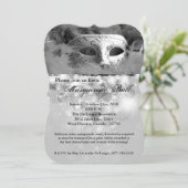 シルバー仮装ボールマスクの仮装ハロウィーン部品 招待状 (スタンド正面)