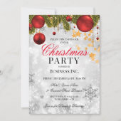 シルバー企業のクリスマスホリデーパーティー 招待状 (正面)
