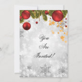 シルバー企業のクリスマスホリデーパーティー 招待状 (裏面)