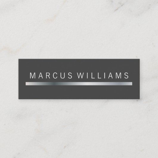 シルバー企業のバーアクセント スキニー名刺 (正面)