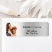 シルバー写真ウェディング返信住所 ラベル (インサイチュ)