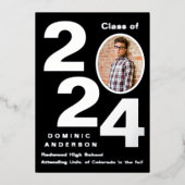 シルバー卒業のお知らせ&パーティの招待状 箔招待状 (正面)