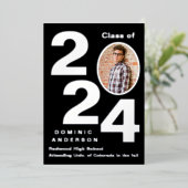 シルバー卒業のお知らせ&パーティの招待状 箔招待状 (立ち正面)