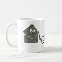 シルバー卒業キャップグリッター追加の名前grad year c