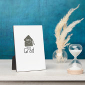 シルバー卒業キャップグリッター追加の名前grad year c フォトプラーク (側面)