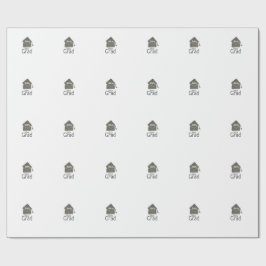 シルバー卒業キャップグリッター追加の名前grad year c ラッピングペーパー