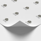 シルバー卒業キャップグリッター追加の名前grad year c ラッピングペーパー (角)