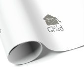 シルバー卒業キャップグリッター追加の名前grad year c ラッピングペーパー (ロールコーナー)