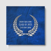 シルバー卒業ローレルオンブルーレザー ゲストブック (正面)