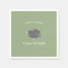 シルバー卒業式帽子 -Class of 2026= no3 スタンダードカクテルナプキン