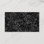 シルバー及びブラックエレガントフローラの結婚登録簿 エンクロージャーカード (裏面)