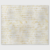 シルバー古い金ゴールド手書き ラッピングペーパー (フラット)