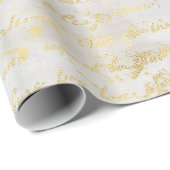 シルバー古い金ゴールド手書き ラッピングペーパー (ロールコーナー)