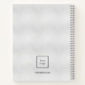 シルバー名イニシャル写真ビジネス ノートブック (裏面)