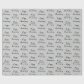 シルバー周年記念結婚にハッピーアニバーサリー ラッピングペーパー (フラット)