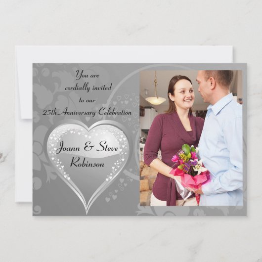 シルバー周年記念25thシルバースワールハート 招待状 (正面)