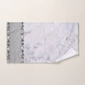 シルバー大理石ダイヤきらきら光るモンド バスタオルセット (ハンドタオル)