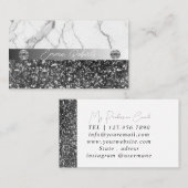 シルバー大理石ダイヤモンドコーチ名刺 名刺 (正面/裏面)