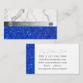 シルバー大理石ブルーダイヤモンドコーチ名刺 名刺 (正面/裏面)