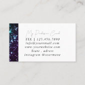 シルバー大理石ブルーダイヤモンドコーチ名刺 名刺 (裏面)