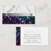 シルバー大理石ブルーダイヤモンドコーチ名刺 名刺 (正面/裏面)