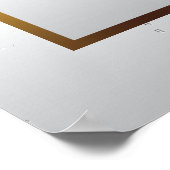 シルバー大理石、金ゴールド、白サテン – シーティングチャート ポスター (角)