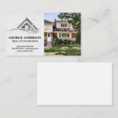 シルバー実在エテートのロゴ | 住宅用前庭 名刺 (正面/裏面)