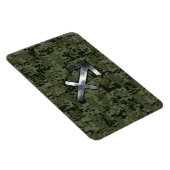 シルバー射手座〔占星術の〕十二宮図ウッドランドデジタル迷彩柄 マグネット (右側)