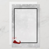 シルバー小妖精や小人の赤い靴の背景《写真》ぼけ味 便箋 (正面/裏面)