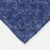 シルバー山羊座〔占星術の〕十二宮図シンボルブルーカモフラージュ フリースブランケット (角)