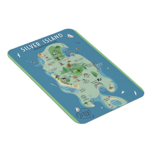 シルバー島フレキシブルマグネットの鋼鉄 マグネット (右側)