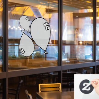 シルバー幸せバルーン3サイズウィンドウにしがみつく ウィンドウサイン