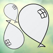 シルバー幸せバルーン3サイズウィンドウにしがみつく ウィンドウサイン (シート3)