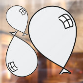 シルバー幸せバルーン3サイズウィンドウにしがみつく ウィンドウサイン (シート2)