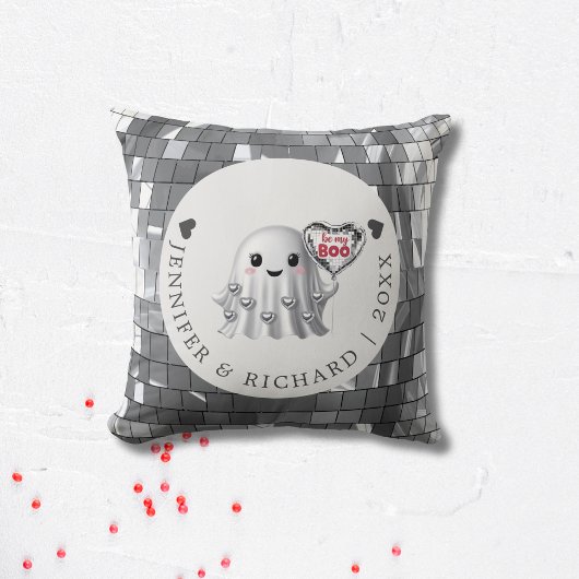 シルバー幽霊バレンタインSデザインパターン クッション