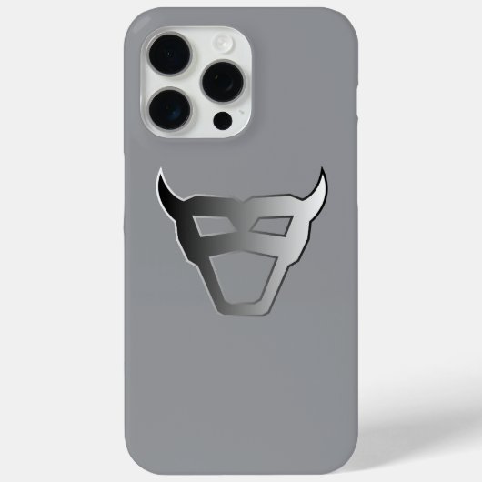 シルバー幾何学牡牛クロームルック ロゴ Case-Mate iPhoneケース (裏面)