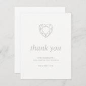 シルバー幾何学的なハートの感謝 - フラット 招待状 (正面/裏面)