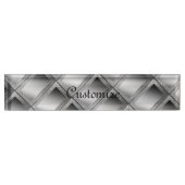 シルバー幾何抽象芸術 デスクネームプレート (正面)