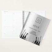 シルバー建築クレーンのビジネスロゴ プランナー手帳 (ディスプレー)