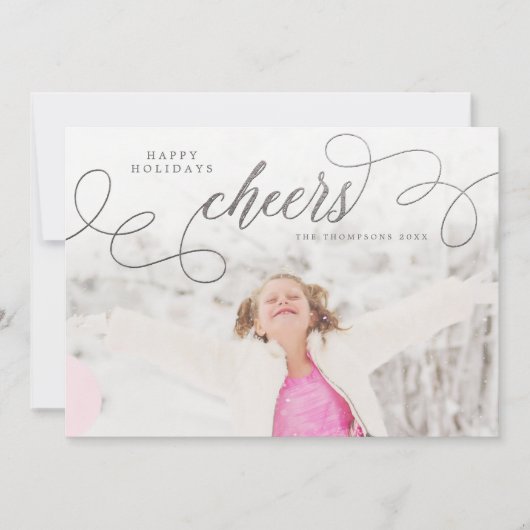 シルバー応援クリスマスフォトグリーティングカード シーズンカード (正面)