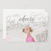 シルバー応援クリスマスフォトグリーティングカード シーズンカード (正面/裏面)