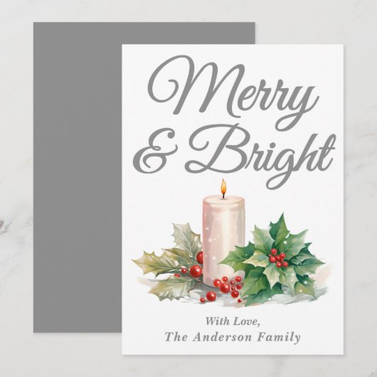 シルバー手書きスクリプメリート&ブライト シーズンカード (正面/裏面)