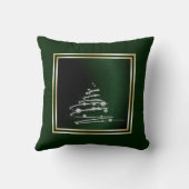 シルバー抽象芸術クリスマスツリーオングリーン クッション (裏面)