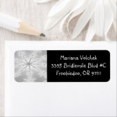 シルバー抽象芸術スノーフレーク差出人住所ラベル ラベル (インサイチュ)