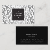 シルバー抽象芸術レターフォームII作家、ライター 名刺 (正面/裏面)