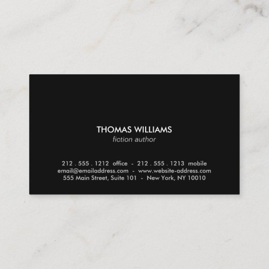 シルバー抽象芸術レターフォームII作家、ライター 名刺 (裏面)