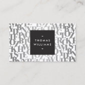 シルバー抽象芸術レターフォームII作家、ライター 名刺 (正面)